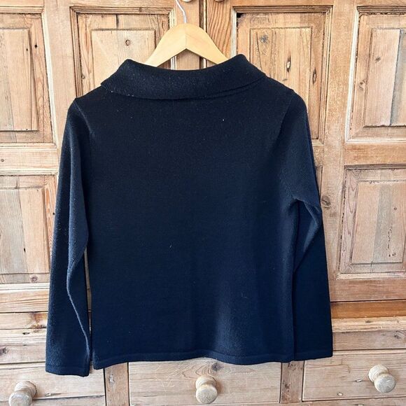 Talbots Small Sweater Knit Black Long‎ Sleeve Mock Turtle Neck Wool - Picture 5 of 5